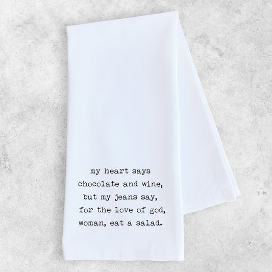 Chocolate And Wine - Tea Towel