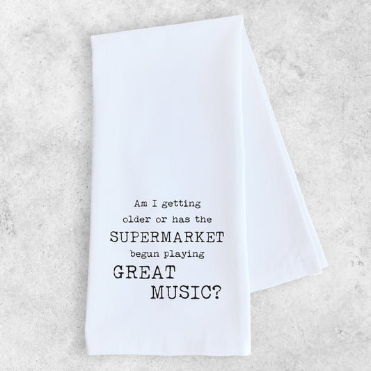 Great Music At The Supermarket - Tea Towel